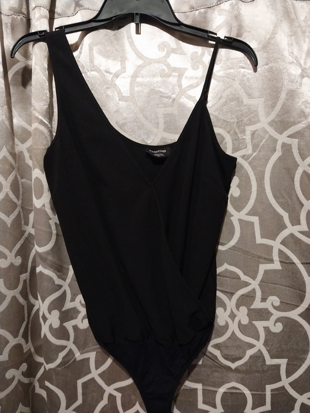 bebe Black Asymmetric One-Shoulder Bodysuit